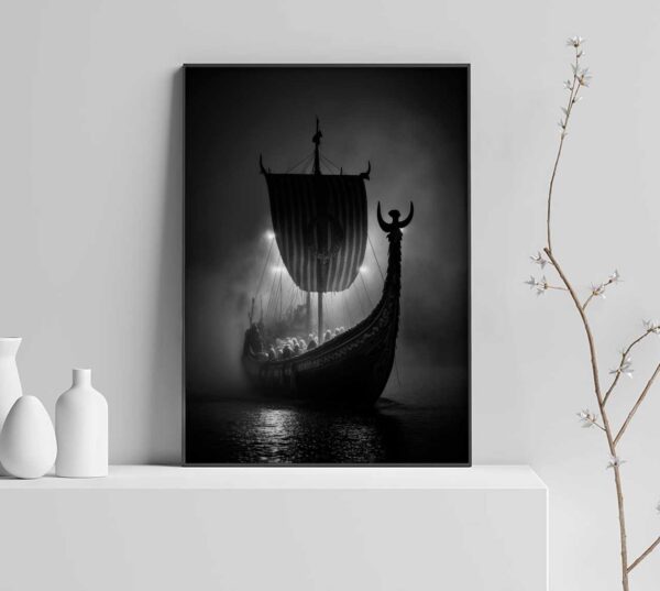 viking longboat print