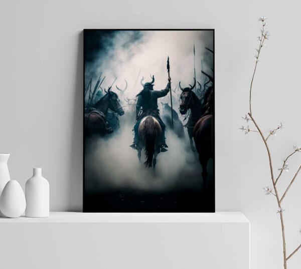 mystical fantasy poster with vikings