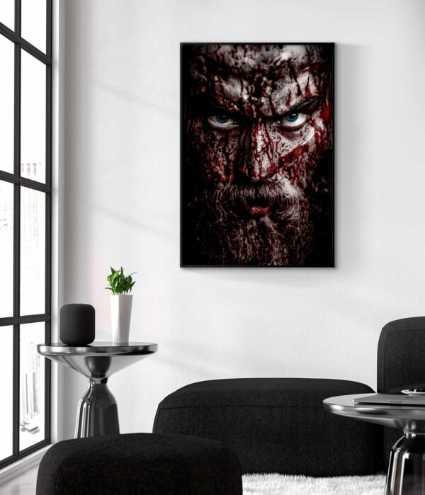 abstract painting with bloody viking