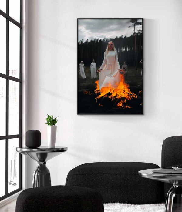 Witch burning at the stake poster