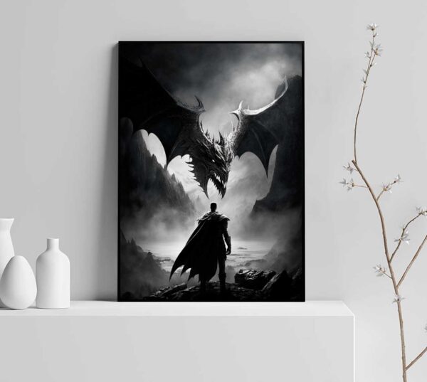 fantasy plakat med drage