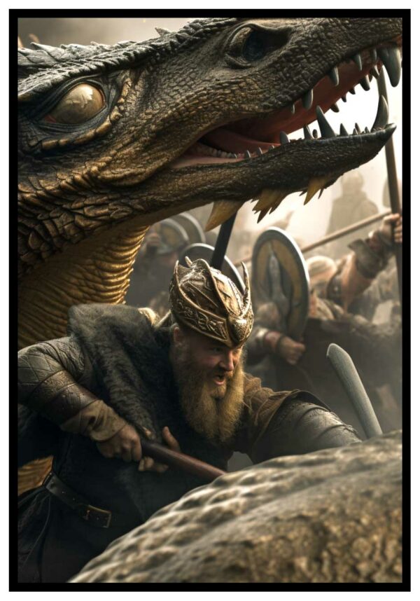 affiches avec des dragons et des vikings