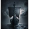 affiche dramatique de bateau viking