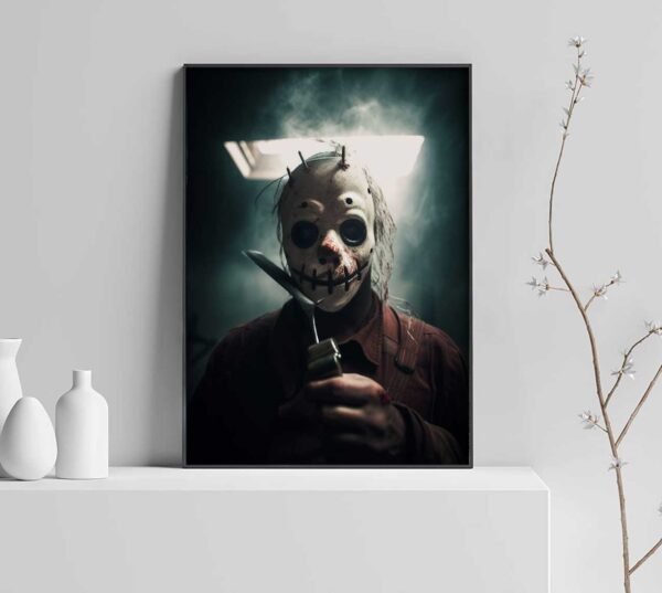 gruselige Masken-Horror-Poster