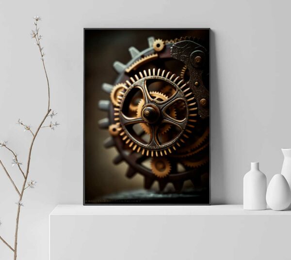 Steampunk gears poster
