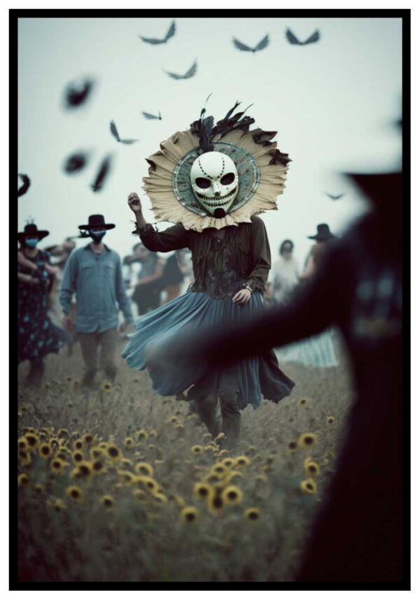 affiche de danse dans une prairie en fleurs