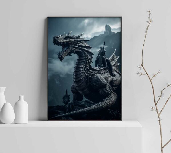 viking motif with dragon