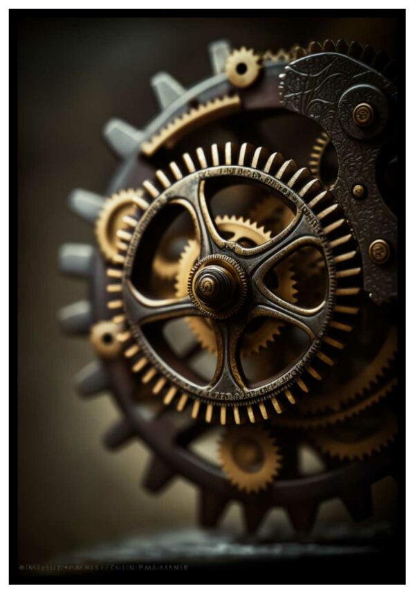 affiche de la roue steampunk