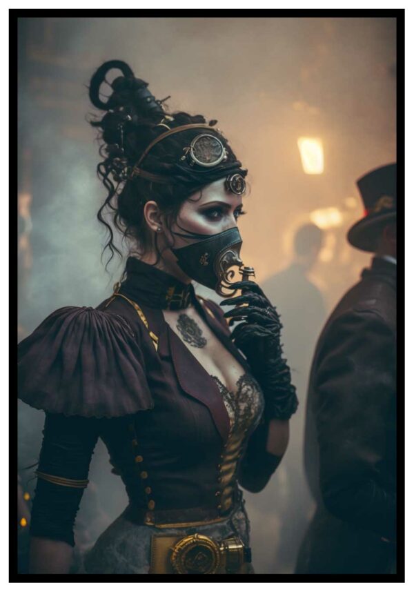 steam punk woman painting