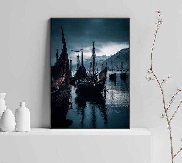 viking sailboat poster