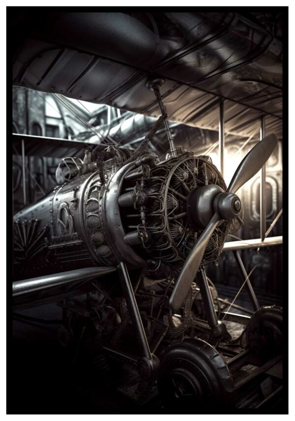 flying machine retro poster