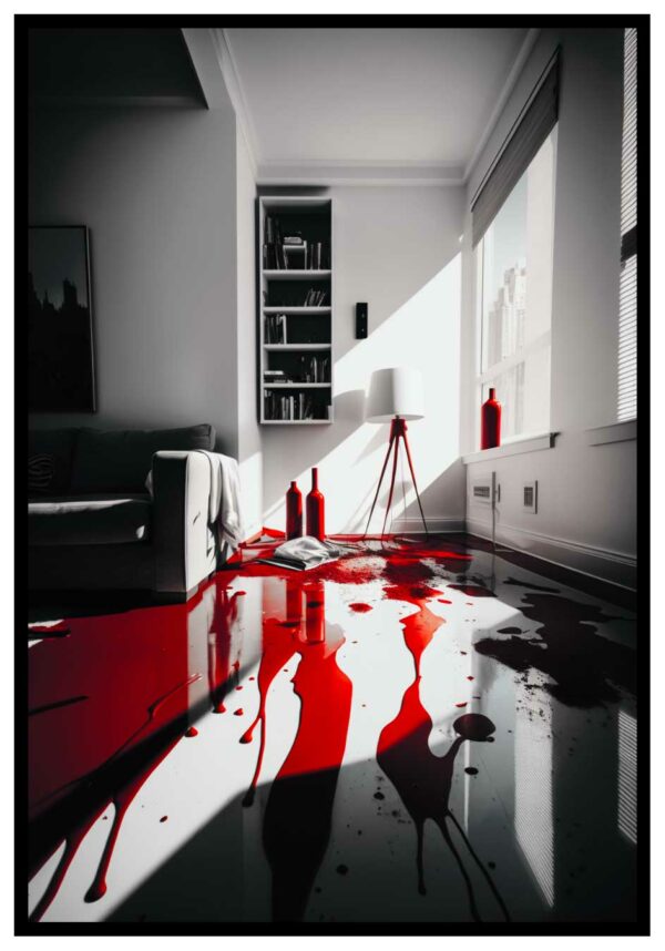 blodigt gulvmaleri