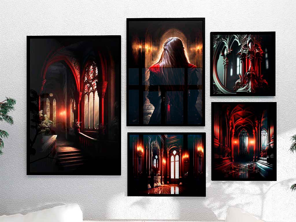 red gothic paintings