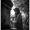 Statue in cemetery post