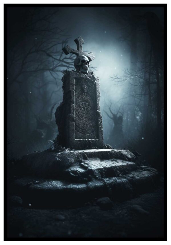 scary tombstone poster