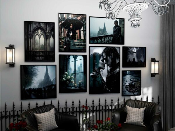 donkere gotische kunstschilderijen
