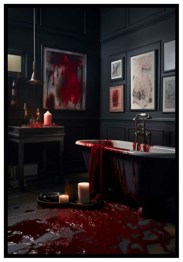 Badezimmer-Horror-Poster