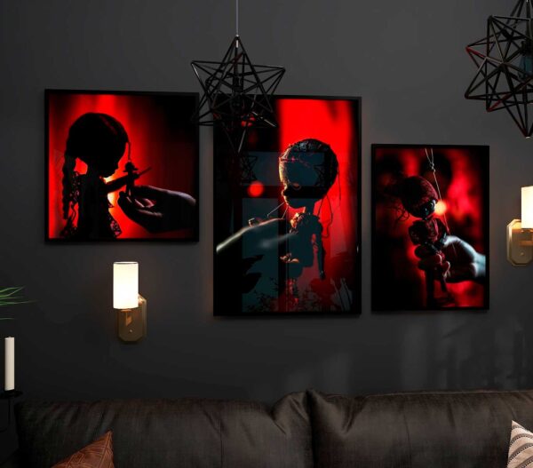 horror posters in red color