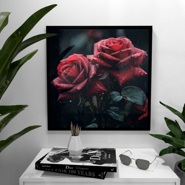 plakat med røde roser