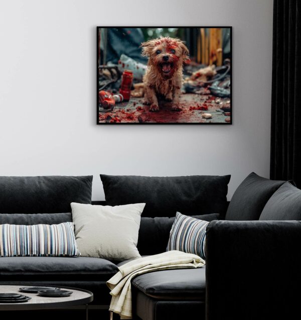 Poster mit verrückten Horrorhunden