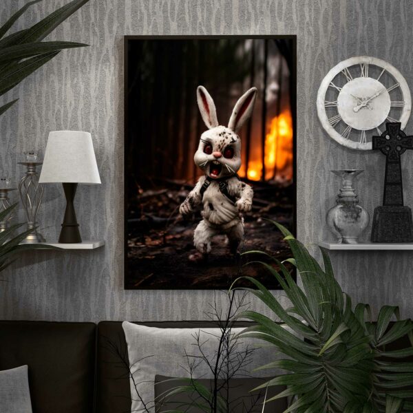 bunny and fire poster