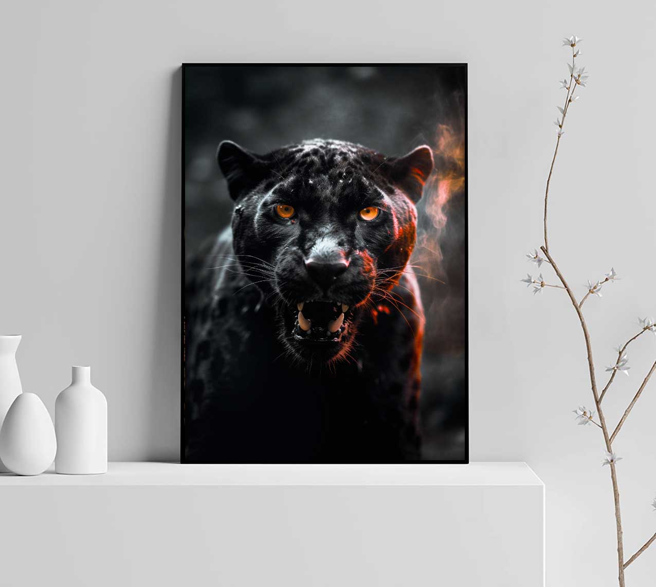 Demonic Black Panther - Dark posters with animal motifs