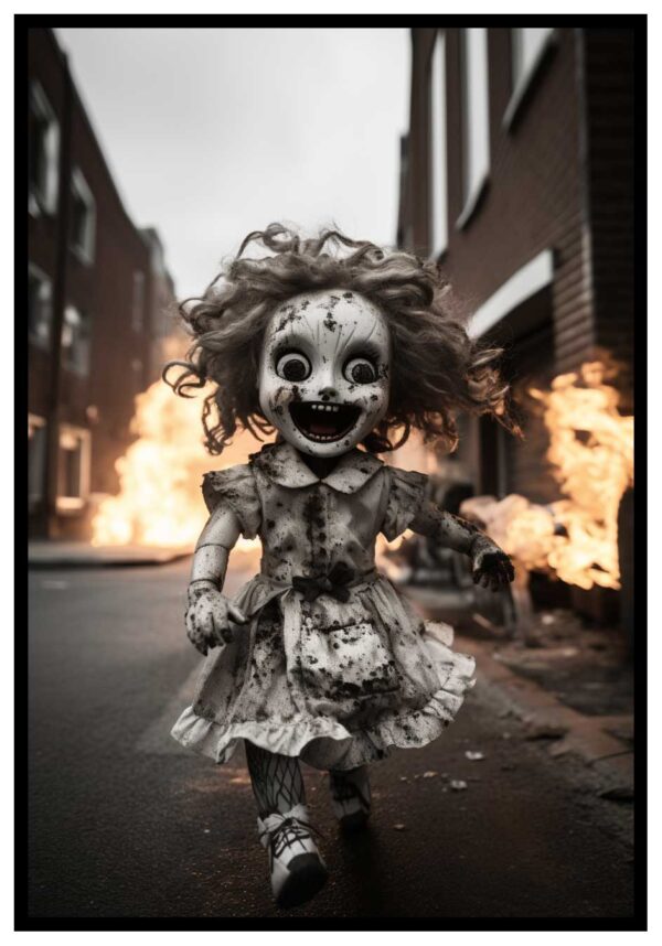 scary and funny doll poster