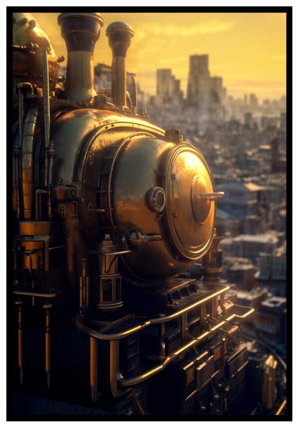 plakat med steam punk billede