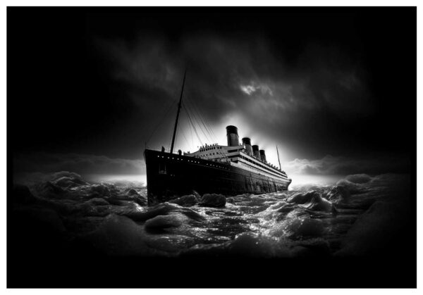 elegante cartel de titanic