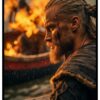 viking with cool hair poster