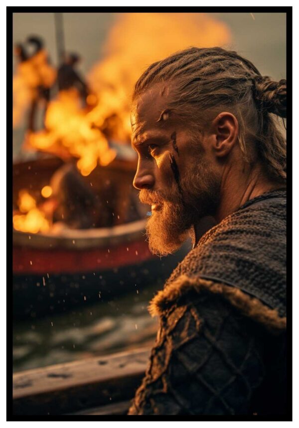 viking with cool hair poster