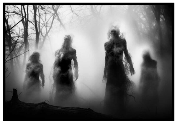 fantasmas en el cuadro del bosque