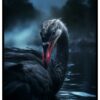cartel misterioso con un cisne oscuro