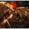 pelea de leones pósters