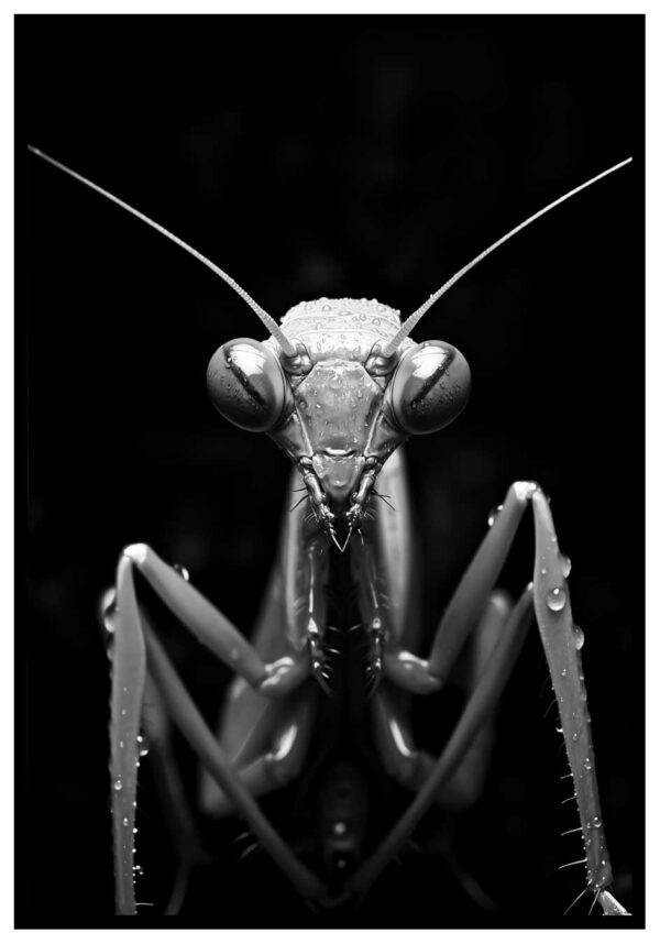 cartel abstracto de mantis religiosa