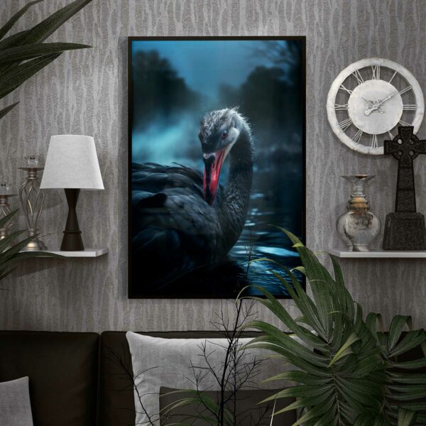 swan with red eyes poster