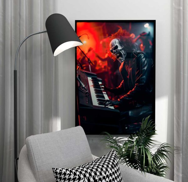 monster playing synth poster