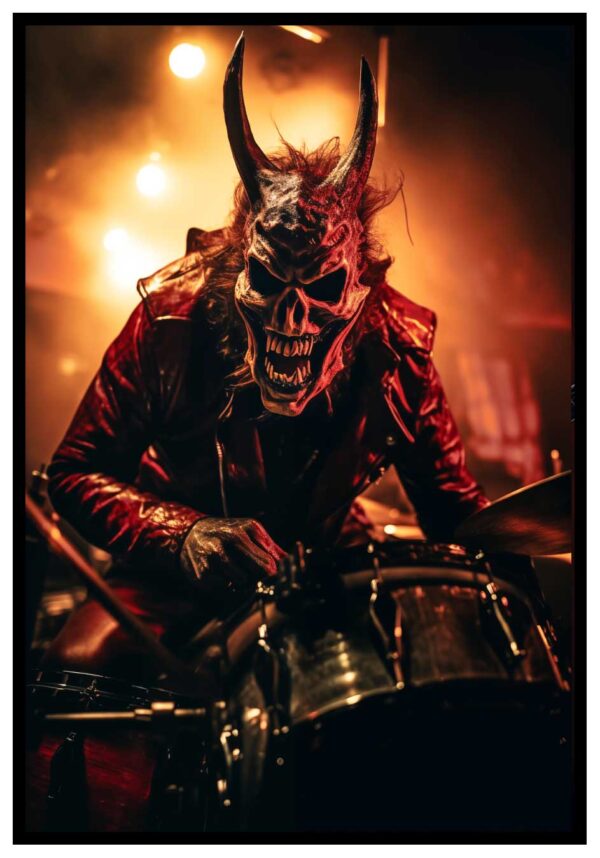 metal drummer poster