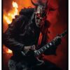 dark demon playing guitar poster