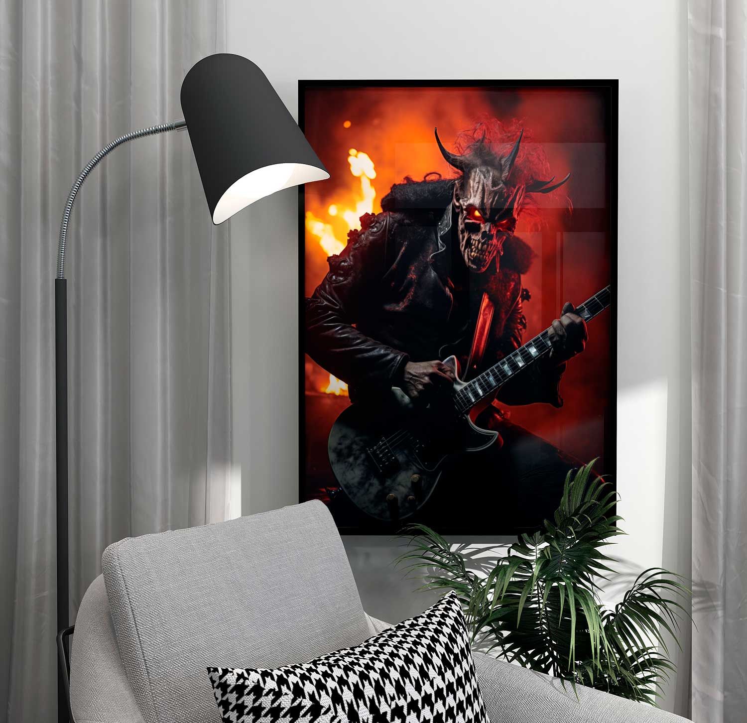 Diable à la guitare - Affiche musique métal