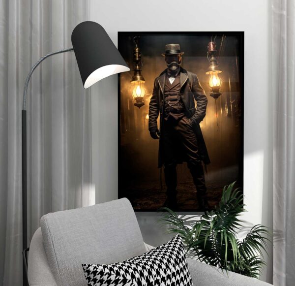 affiche de bel homme steampunk