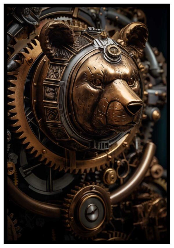 cool bear steam punk plakat