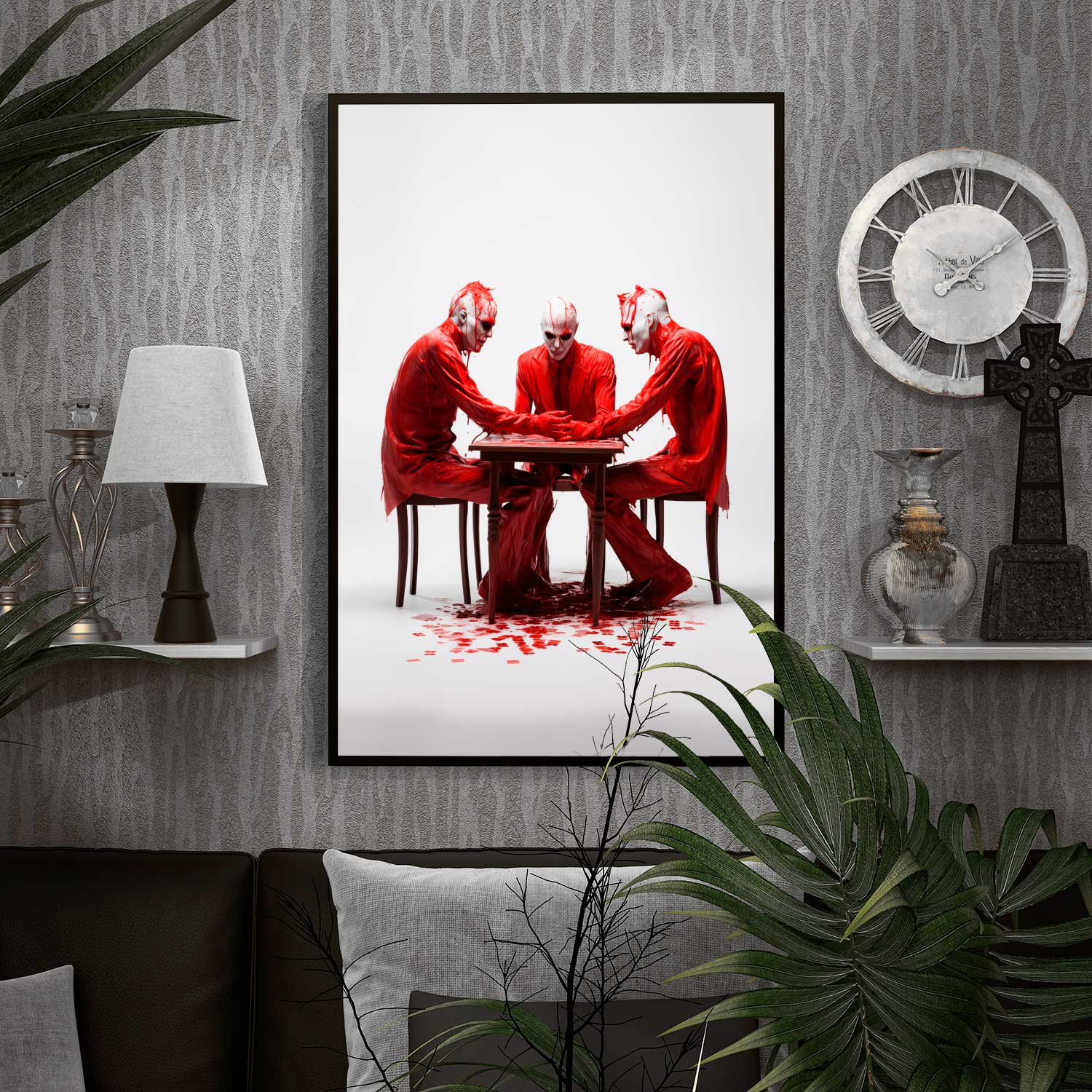 demons dressed in red poster