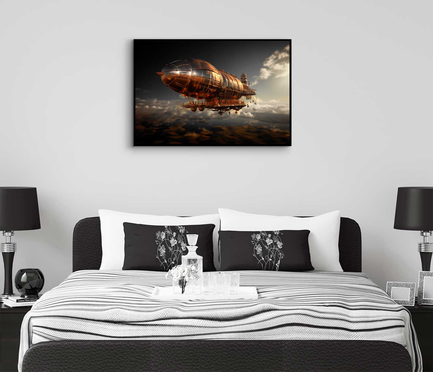 steam punk air ship poster