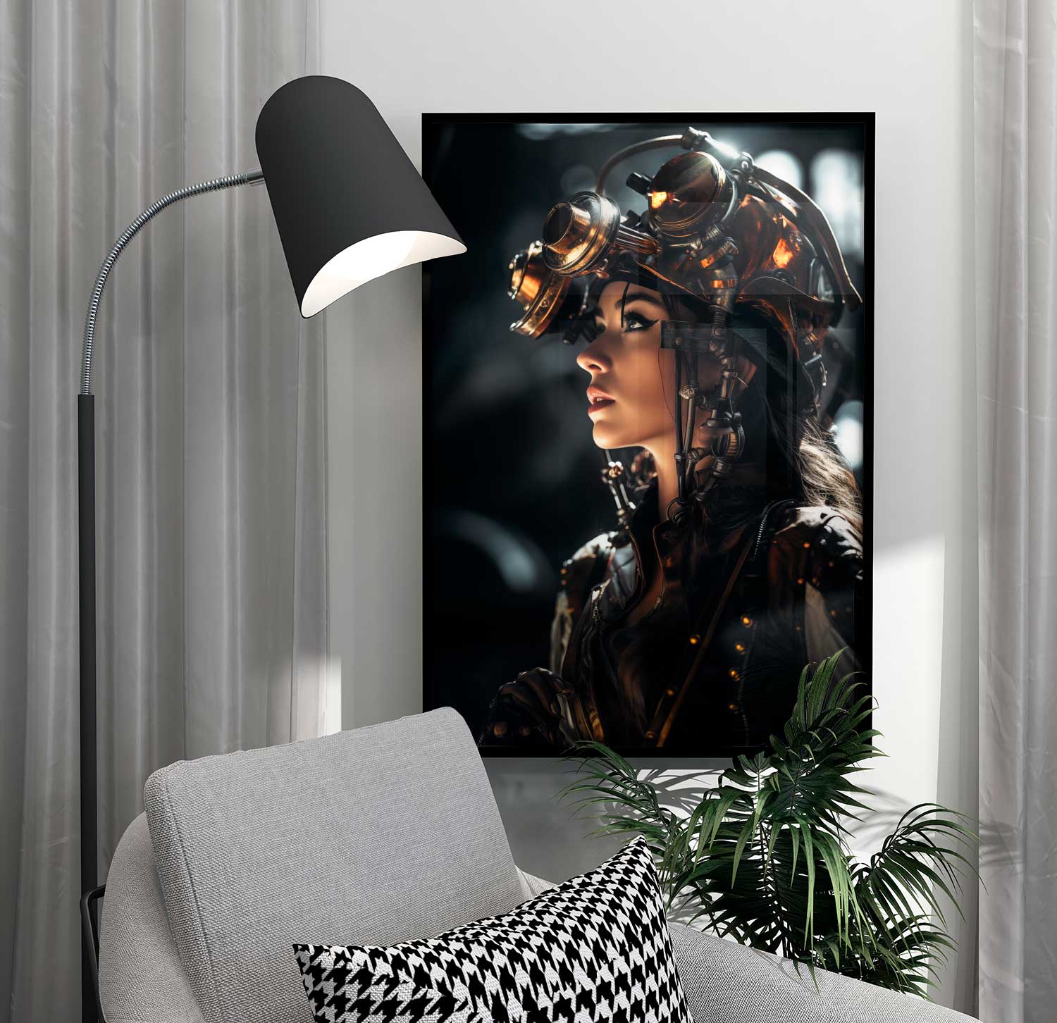 kvinna i steampunk outfit poster