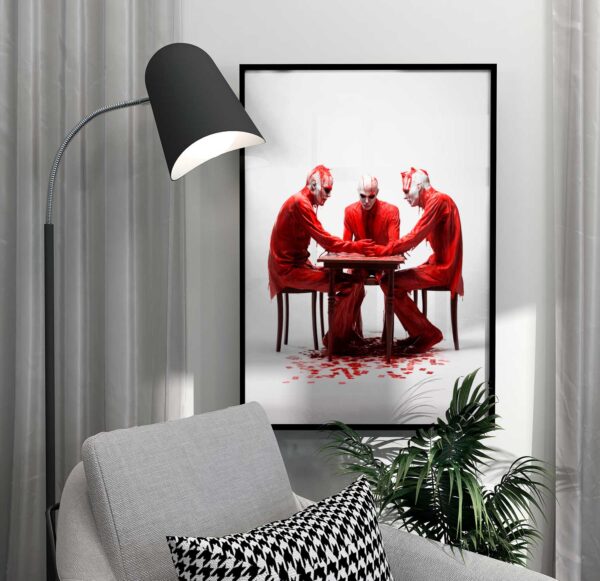 affiches d'horreur en rouge et blanc