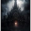 Fantasy castle in hell plakat