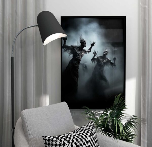 poster met afbeelding van enge demonen