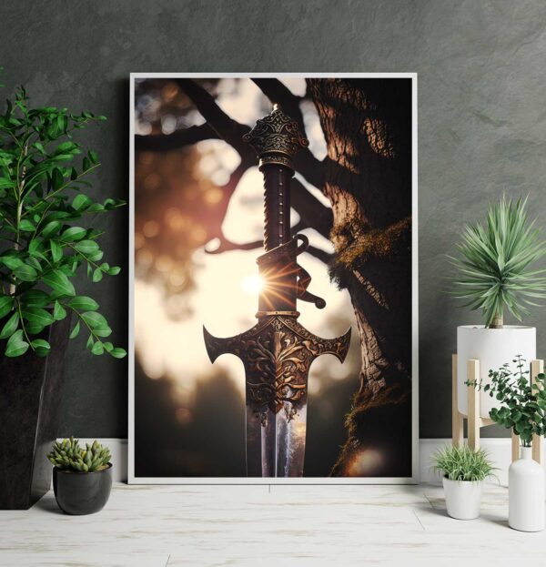 hermoso cartel de espada
