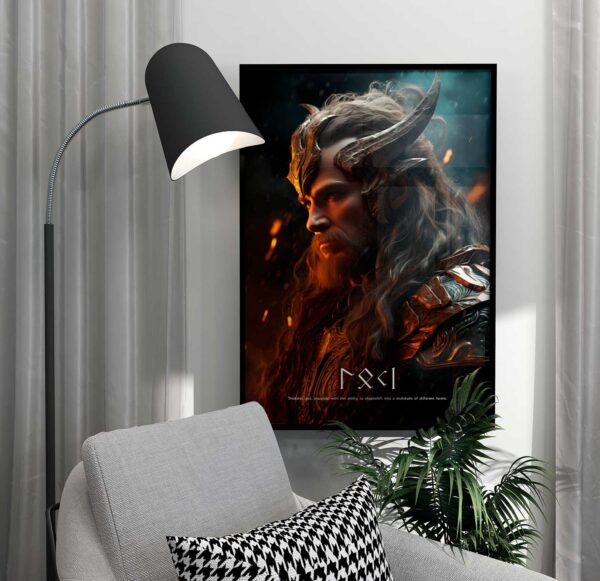 Affiche en vieux norrois du dieu Loki